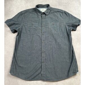 Grayers Men's Sz XL‎ Gray Dot Short Sleeve Button Up Shirt Casual Work Outdoors